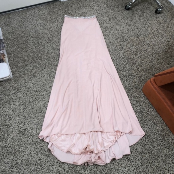 Sherri Hill Maxi Skirt Size 00 Pastel Pink Rhinestone Pearl - Picture 2 of 7